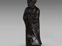 A japanese bronze figure of a rakan (arhat), meiji period, h 26 cm - afbeelding 2 van  7