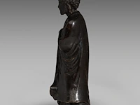 A japanese bronze figure of a rakan (arhat), meiji period, h 26 cm - afbeelding 3 van  7