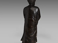 A japanese bronze figure of a rakan (arhat), meiji period, h 26 cm - afbeelding 4 van  7