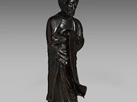 A japanese bronze figure of a rakan (arhat), meiji period, h 26 cm - afbeelding 6 van  7