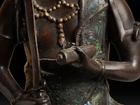 A japanese champlevé enameled bronze depicting buddha, signed, 19th/20thc, h 56 cm - afbeelding 6 van  6