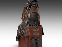 A japanese gusoku or samurai armour, 20thc, total h 130 cm - afbeelding 2 van  7