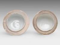 A japanese imari four-piece garniture set, late edo, h 25,5 - 42,5 cm - afbeelding 2 van  10