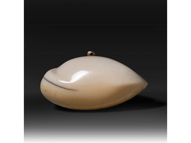 A japanese ivory netsuke of a horse, meiji period (1868-1912), h 5,8 cm - w 4,5 cm - d 2,2 cm - 32g (+) - afbeelding 6 van  7