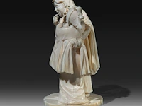 A japanese ivory okimono of a lady cleaning a rakan's ear, signed, meiji period (1868-1912), h 12,5 cm (+) - afbeelding 3 van  8