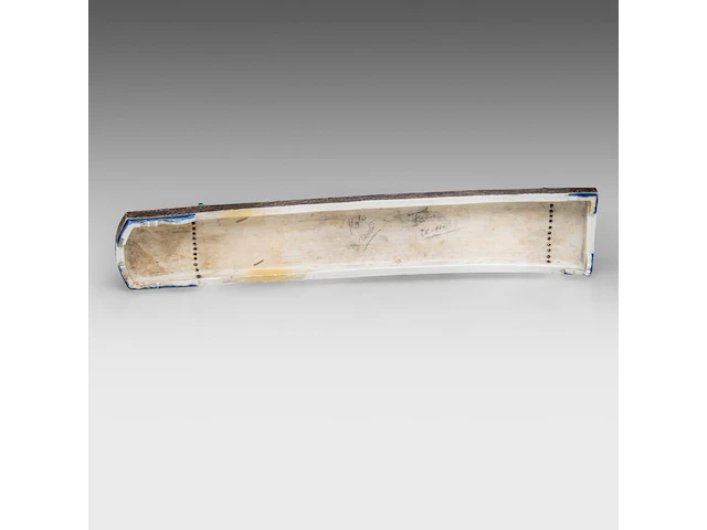 A japanese ko-kutani style ware miniature koto (zither music instrument), meiji period (1868 - 1912), l 46 cm - afbeelding 3 van  4
