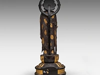 A japanese lacquered figure of jizo, bodhisattva of the earth store (ksitigarbha), late edo, total h 48,5 cm - afbeelding 4 van  8