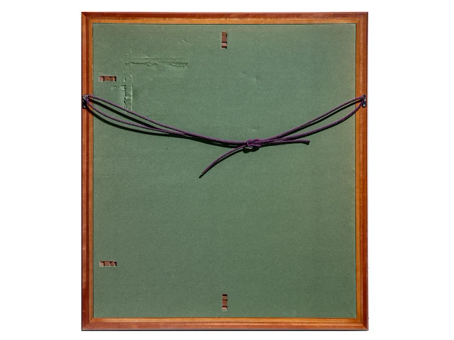 A japanese painting, colour on paper, 'reishi (lingzhi mushroom)', framed 66 x 74,5 cm - a japanese nishijin-ori brocade, framed 76 x 87 cm - afbeelding 9 van  9