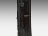 A japanese polychrome lacquered standing figure of sho kannon bosatsu, late meiji, total h 53 cm - fitted in a zushi portable shrine, h 57,5 - 22 x 21 cm - afbeelding 3 van  13