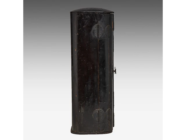 A japanese polychrome lacquered standing figure of sho kannon bosatsu, late meiji, total h 53 cm - fitted in a zushi portable shrine, h 57,5 - 22 x 21 cm - afbeelding 5 van  13