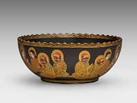 A japanese satsuma ware 'rakan / 500 arhats' bowl, late meiji, h 7,5 - ø 18 cm - afbeelding 3 van  6