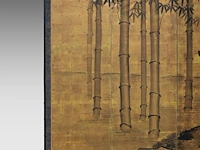 A japanese six-panel byobu folding screen, 'tigers in a bamboo grove', ink on gold leaf, artist's seals, meiji period (late 19thc), 174 x 372,5 cm - afbeelding 5 van  7