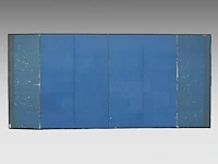 A japanese six-panel byobu folding screen with six individual 'bird and flower' paintings on a gold-leaf ground, artist's seals, late meiji period (20thc), 174 x 380 cm - afbeelding 5 van  8