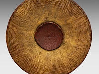 A japanese wicker kasa painted with gold mon symbols, meiji period (1868-1912), ø 38,5 cm - afbeelding 4 van  4