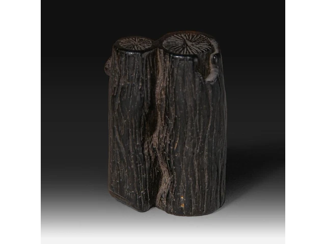 A japanese wooden okimono of timber logs, meiji, l 4 cm - afbeelding 4 van  5