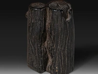 A japanese wooden okimono of timber logs, meiji, l 4 cm - afbeelding 4 van  5
