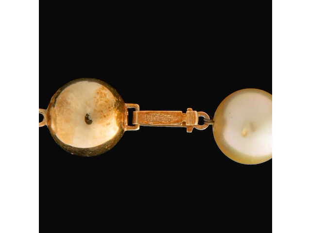 A jka köhle pastel pearl necklace, 14ct gold clasp, l 47 cm - afbeelding 4 van  4