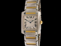 A ladies' cartier tank française, ref. 2301, stainless steel and 18ct yellow gold