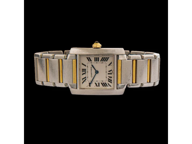 A ladies' cartier tank française, ref. 2301, stainless steel and 18ct yellow gold - afbeelding 2 van  5
