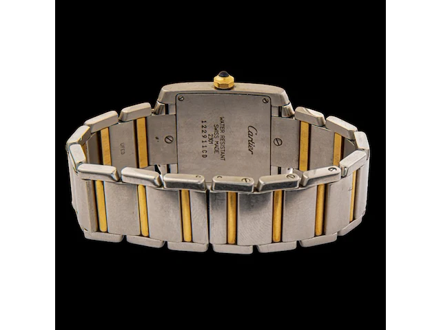 A ladies' cartier tank française, ref. 2301, stainless steel and 18ct yellow gold - afbeelding 3 van  5