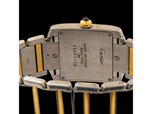 A ladies' cartier tank française, ref. 2301, stainless steel and 18ct yellow gold - afbeelding 4 van  5