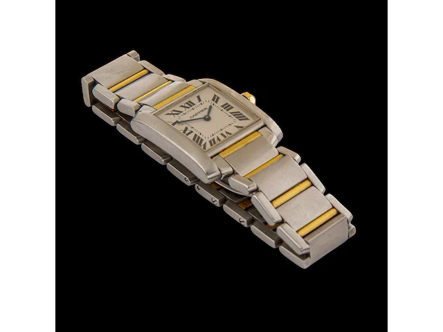 A ladies' cartier tank française, ref. 2301, stainless steel and 18ct yellow gold - afbeelding 5 van  5