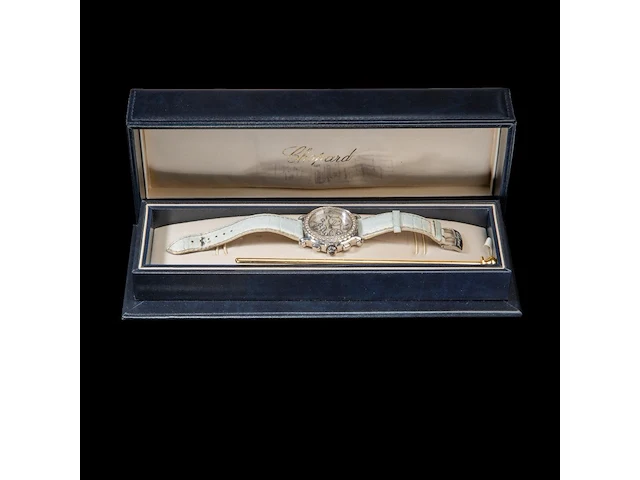 A ladies' chopard happy sport chronograph, ref. 8499, stainless steel with diamond bezel and five floating diamonds - afbeelding 2 van  14