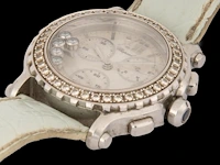A ladies' chopard happy sport chronograph, ref. 8499, stainless steel with diamond bezel and five floating diamonds - afbeelding 9 van  14