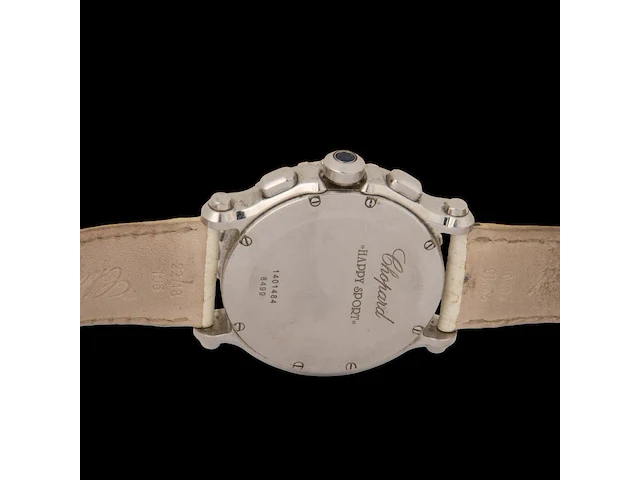 A ladies' chopard happy sport chronograph, ref. 8499, stainless steel with diamond bezel and five floating diamonds - afbeelding 10 van  14