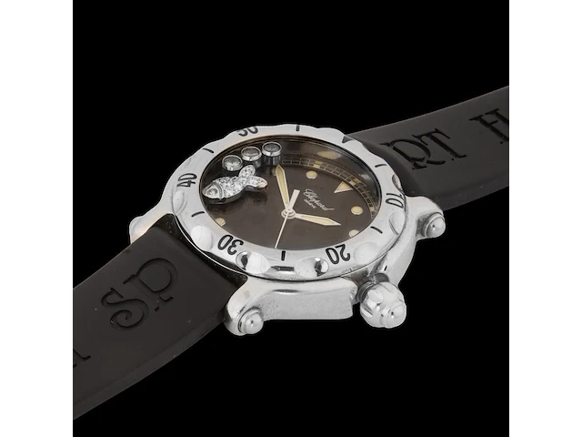 A ladies' chopard happy sport happy fish, ref. 8347, stainless steel with floating diamonds - afbeelding 7 van  23