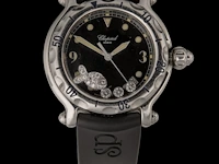 A ladies' chopard happy sport happy fish, ref. 8347, stainless steel with floating diamonds - afbeelding 1 van  23