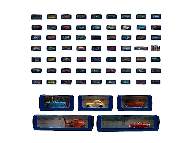 A large and interesting collection of 69 tintin small-scale model cars, edition by moulinscart, 2003-05 - afbeelding 1 van  69