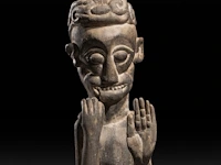 A large borneo hampagong tribal fertility sculpture in carved exotic hardwood 85 cm. (33.46 in.) - afbeelding 4 van  5
