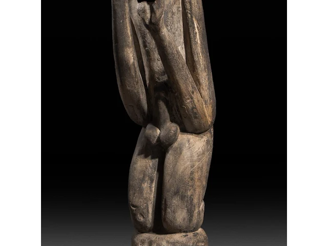 A large borneo hampagong tribal fertility sculpture in carved exotic hardwood 85 cm. (33.46 in.) - afbeelding 5 van  5