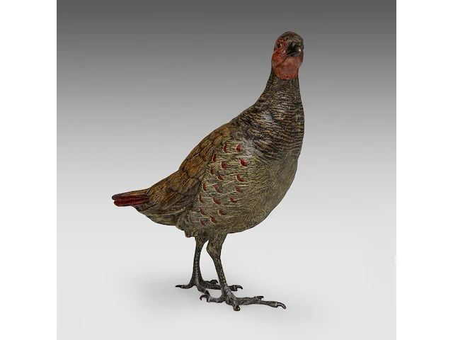 A large cold-painted vienna bronze partridge by franz xavier bergmann (1861-1936), ca. 1900 22 cm. (8.66 in.) - afbeelding 2 van  9