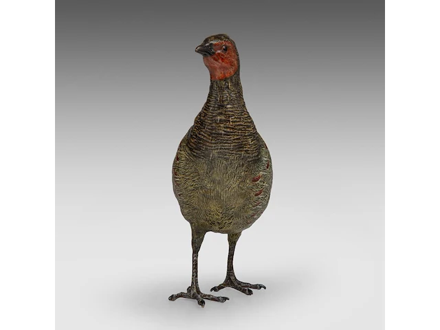 A large cold-painted vienna bronze partridge by franz xavier bergmann (1861-1936), ca. 1900 22 cm. (8.66 in.) - afbeelding 3 van  9