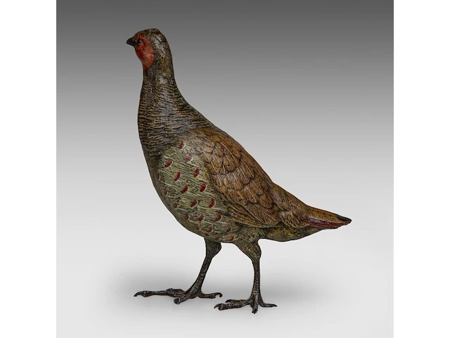 A large cold-painted vienna bronze partridge by franz xavier bergmann (1861-1936), ca. 1900 22 cm. (8.66 in.) - afbeelding 4 van  9