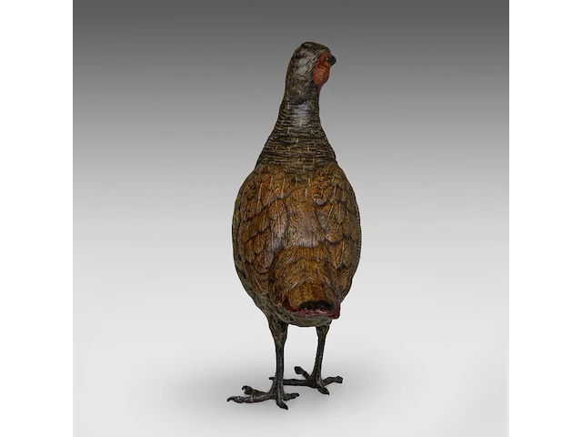 A large cold-painted vienna bronze partridge by franz xavier bergmann (1861-1936), ca. 1900 22 cm. (8.66 in.) - afbeelding 5 van  9