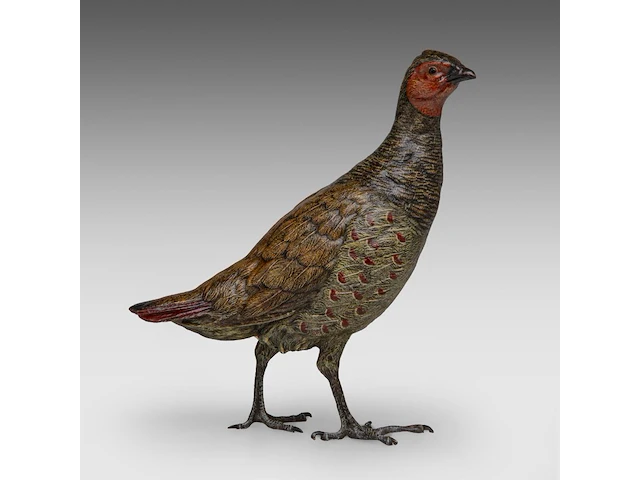 A large cold-painted vienna bronze partridge by franz xavier bergmann (1861-1936), ca. 1900 22 cm. (8.66 in.) - afbeelding 6 van  9
