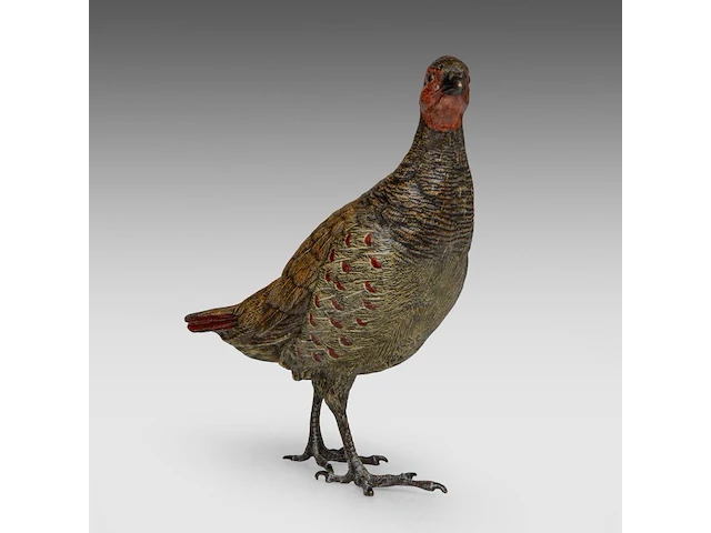 A large cold-painted vienna bronze partridge by franz xavier bergmann (1861-1936), ca. 1900 22 cm. (8.66 in.) - afbeelding 7 van  9