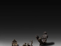 A large collection of bronze traditional indian lingams - afbeelding 6 van  7