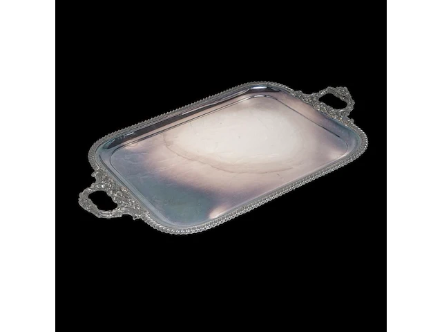 A large silver plate armorial cloche and warming tray, 'n'oubliez', elkington & co, total h 45 cm - afbeelding 7 van  26