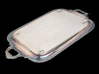 A large silver plate armorial cloche and warming tray, 'n'oubliez', elkington & co, total h 45 cm - afbeelding 8 van  26