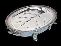 A large silver plate armorial cloche and warming tray, 'n'oubliez', elkington & co, total h 45 cm - afbeelding 24 van  26
