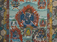 A large tibetan thangka, 'yamantaka', 20thc, framed 120 x 188 cm
