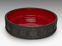 A large vintage '70s design ceramic bowl, by perignem 9 x 35 cm. (3.54 x 13.77 in.)