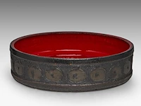 A large vintage '70s design ceramic bowl, by perignem 9 x 35 cm. (3.54 x 13.77 in.) - afbeelding 2 van  9