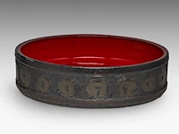 A large vintage '70s design ceramic bowl, by perignem 9 x 35 cm. (3.54 x 13.77 in.) - afbeelding 5 van  9
