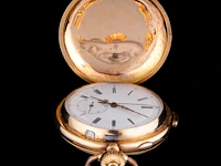 A 'le phare' gold minute repeater chronograph hunter case pocket watch, about 1900 - afbeelding 2 van  6