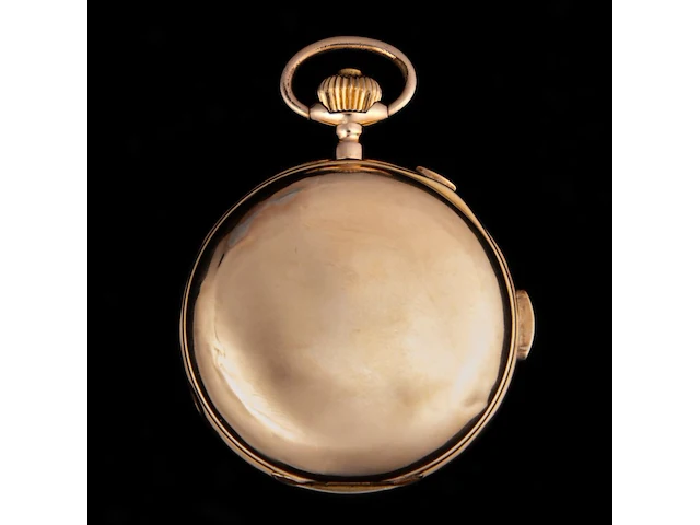 A 'le phare' gold minute repeater chronograph hunter case pocket watch, about 1900 - afbeelding 3 van  6